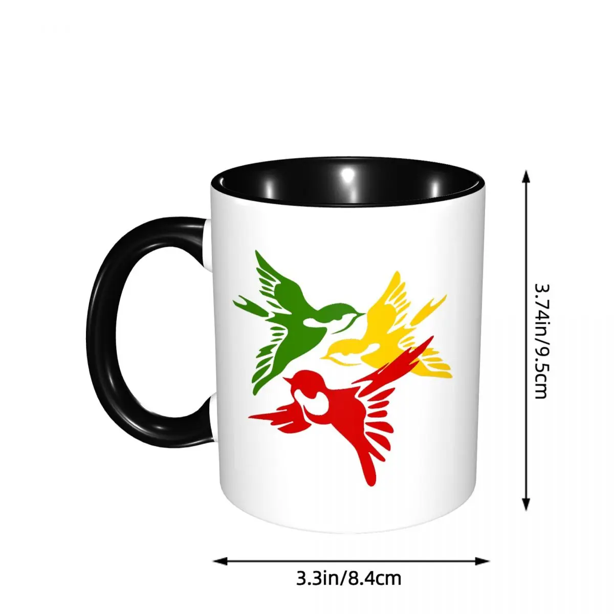 Kawaii Three Little Birds Reggae Mug Funny Ceramic Coffee Cups Tea Mugs Milk Cup Drinkware Gift for Woman Man
