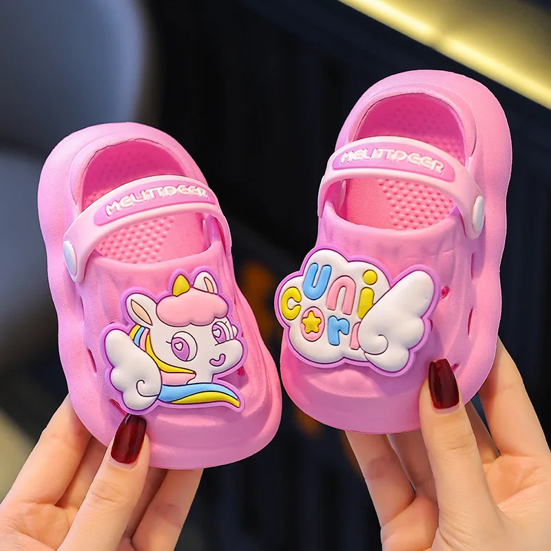 Estate invecchiata 0-4 pantofole per bambini Cute Cartoon Pony sandali per bambini per ragazze infradito antiscivolo bambino casa bambini scarpe da