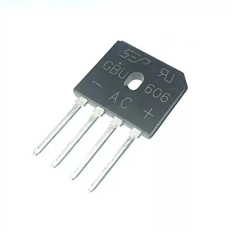 5 قطعة جسر ديود جديد GBU606 من خلال ثقب جسر مقوم مسطح كومة 600 فولت 6A SIP4