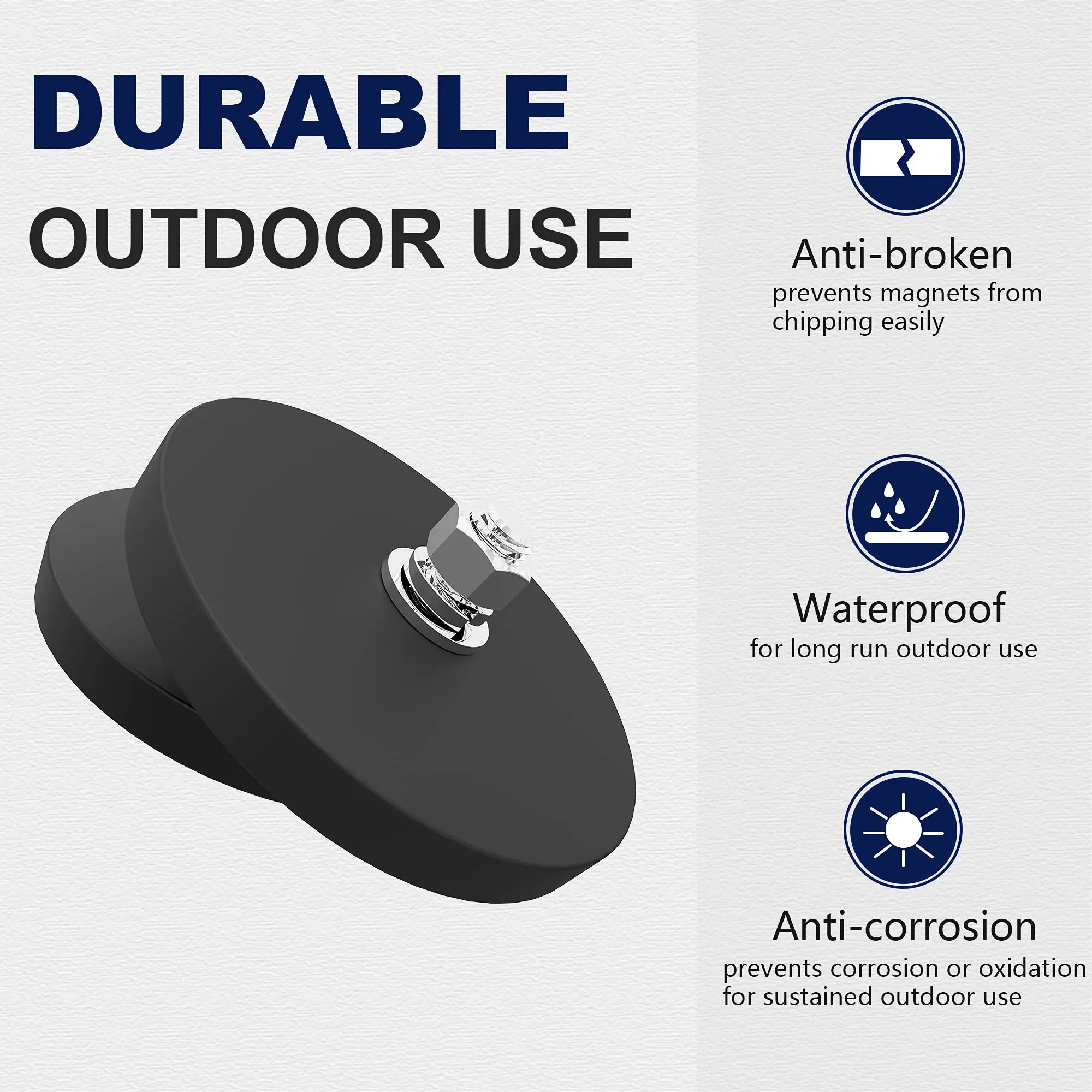 مغناطيس مطلي بالمطاط C66، قاعدة مغناطيس النيوديميوم مع مسامير وصواميل ملولبة M8، قاعدة تثبيت مع طلاء مطاطي أسود