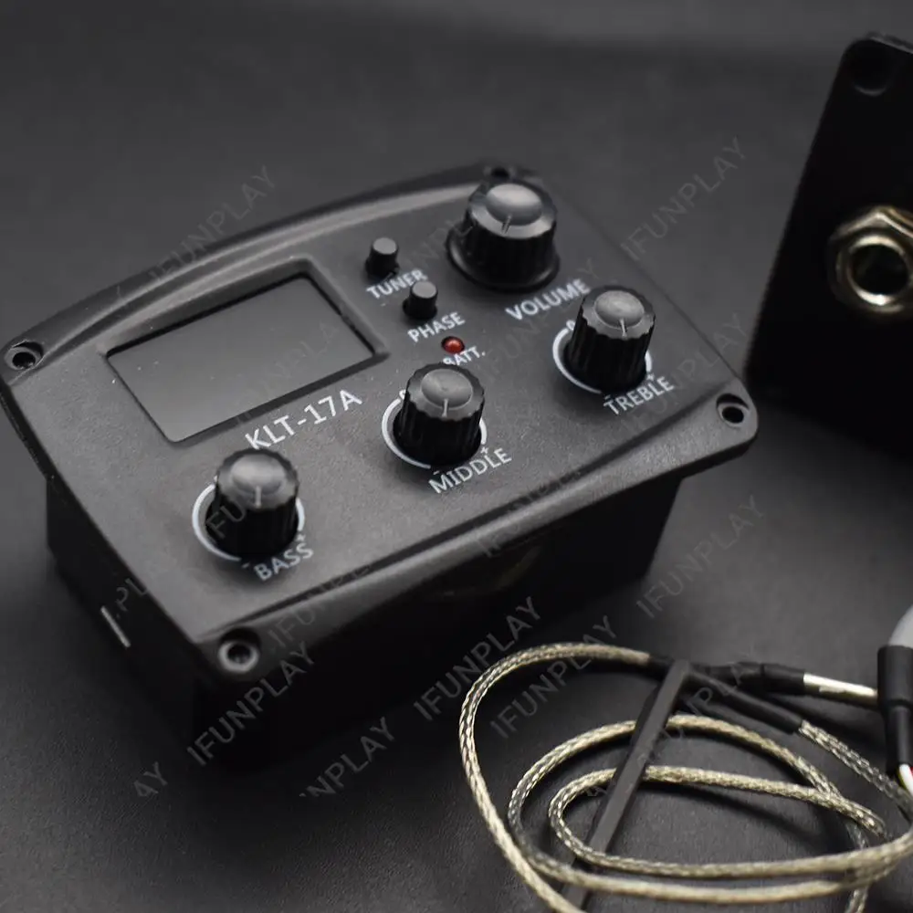 KLT-17A KLT-17B Acoustic Guitar EQ Preamp with Digital Procedding Tuner 3/4 Band EQ Equalizer with Tuner Guitar Pickup