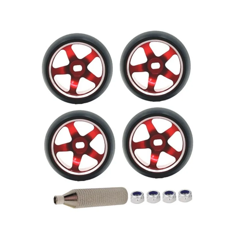 Fit for Mini  Kyosho WLtoys 1/28 RC Car Metal Upgrade 25mm 1.5 Degree Hub Tires