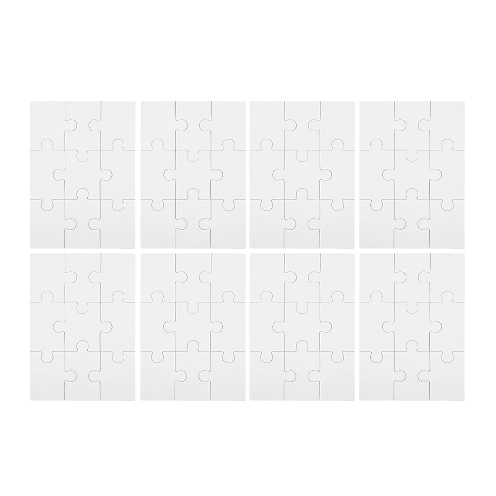 

8 Sheets Toy Blank Puzzle Heat Transfer Craft Puzzles for Sublimation Wooden Blanks White