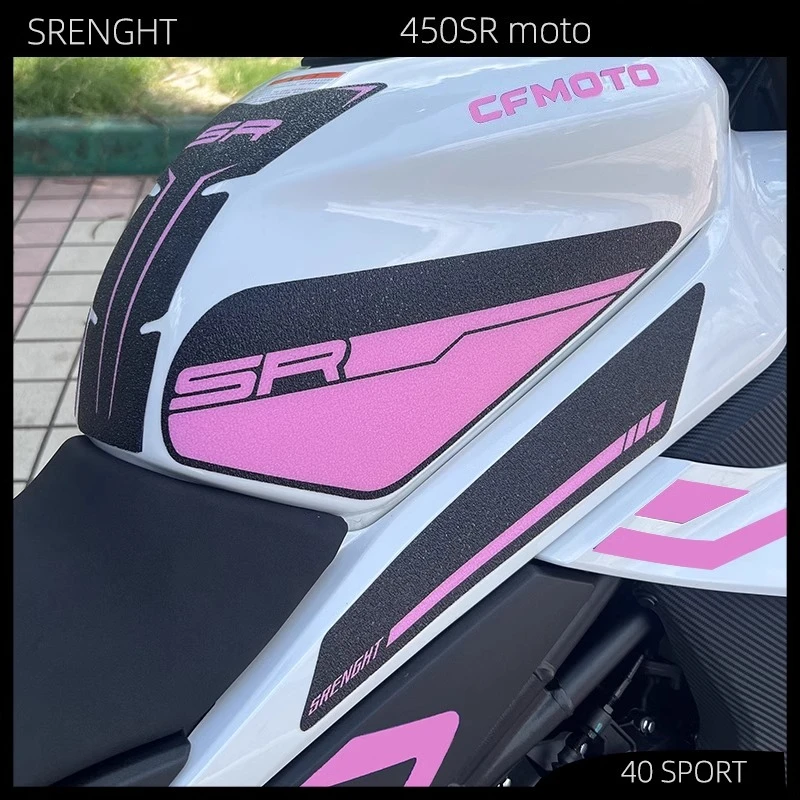 

450sr fuel tank non-slip sticker pink motorcycle modified thick fishbone side sticker purple waterproof For CFMOTO 450SR