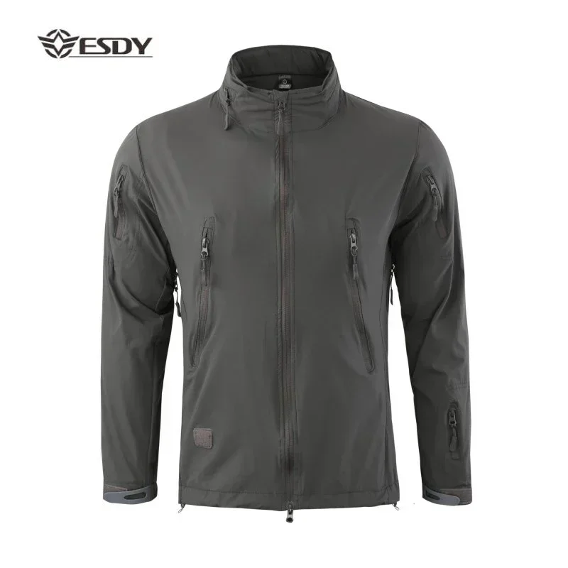 

Men Jacket Hooded for Running Hiking Climbing Outdoor Sports Thermal Cycling Clothes 2024 Autumn Windproof Apparel Riding Jacket