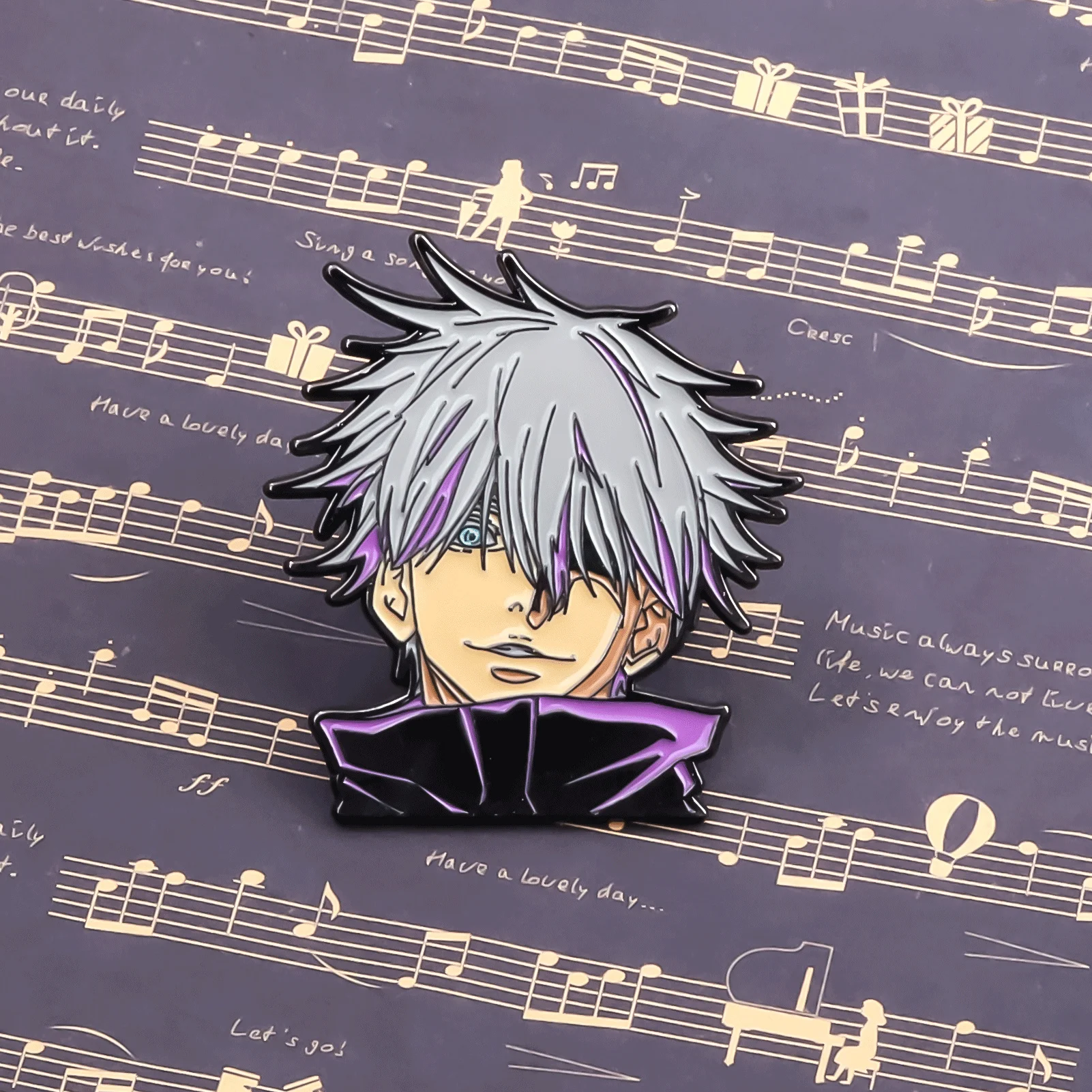 Cool Anime Character Enamel Satoru Gojo Brooches Clothing Backpack DIY Cosplay Pin Men Women Backpack Jewelry Gift image 3
