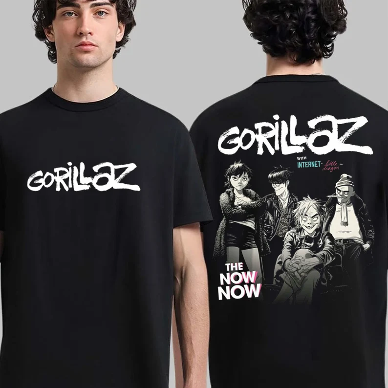 Gorillaz Band Print Short Sleeve T-shirt Alternative Electronic EDM DJ Post Punk Band Shirt Men Women 2026 Summer Streetwear Top