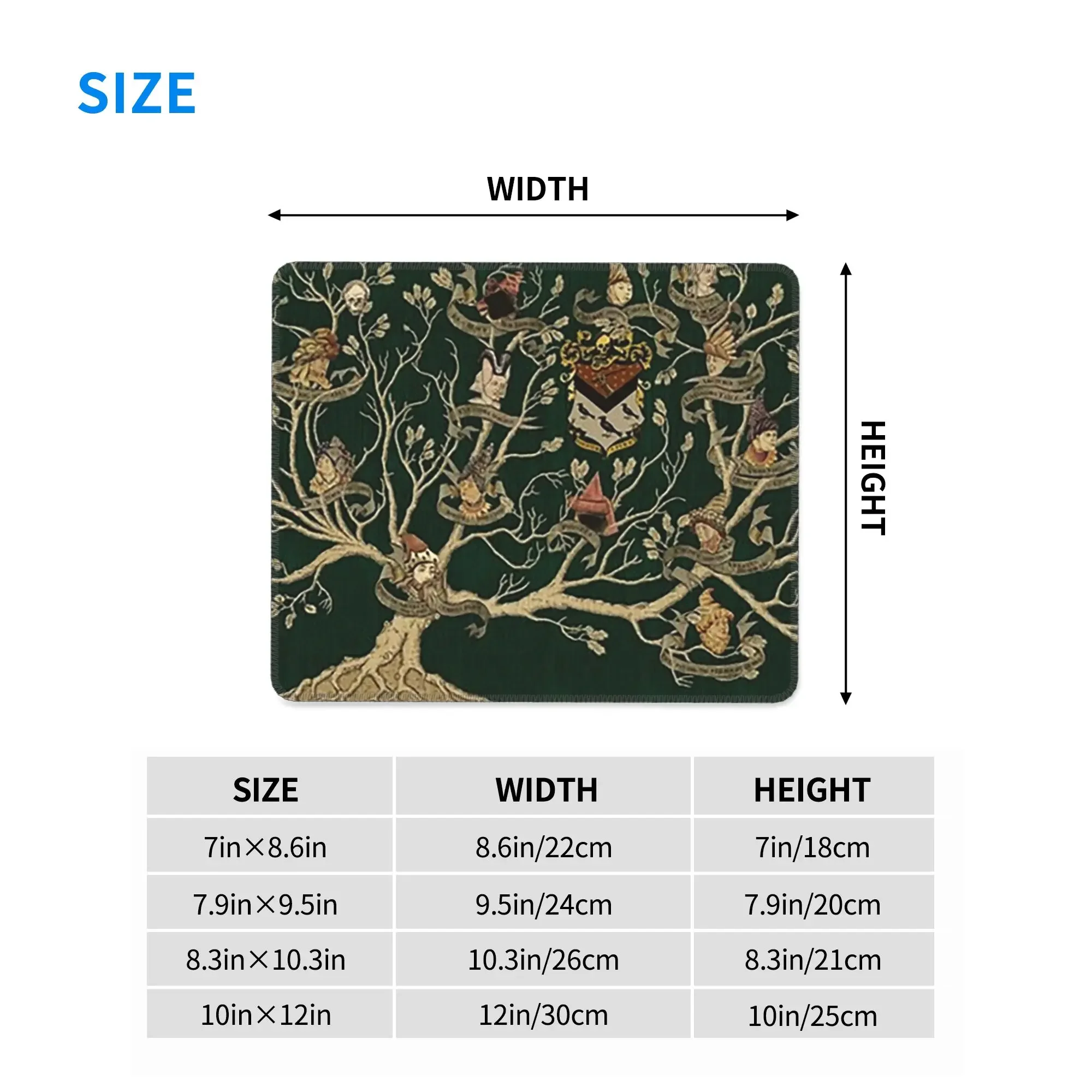 Noble House Of Black Family Tree Mouse Pad Computer Keyboard Mouse Mat Gaming PC Laptop Desk Mat Office Table Mats
