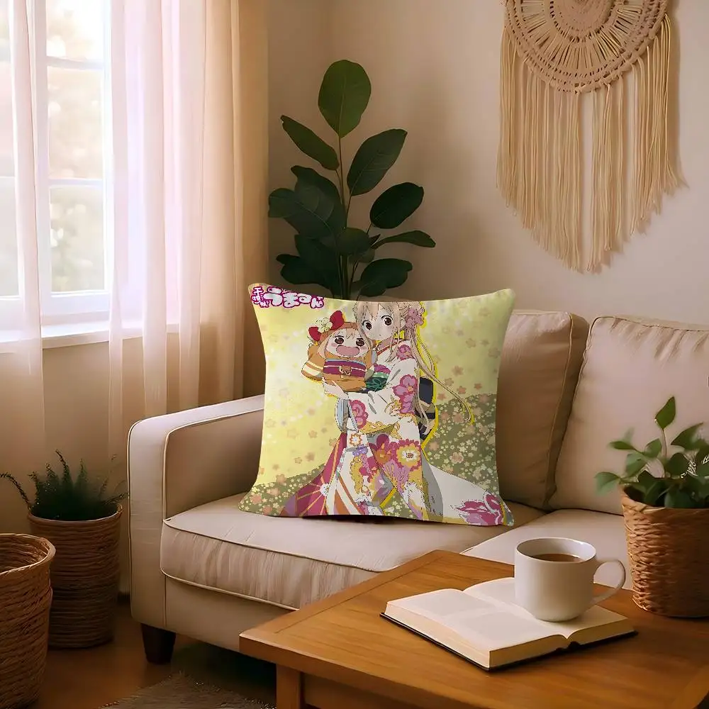 

Anime H-Himouto! U-Umaru-chan Pillow Covers Cartoon Sofa Decorative Home Double-sided Printing Short Plush Cute Cushion Cover