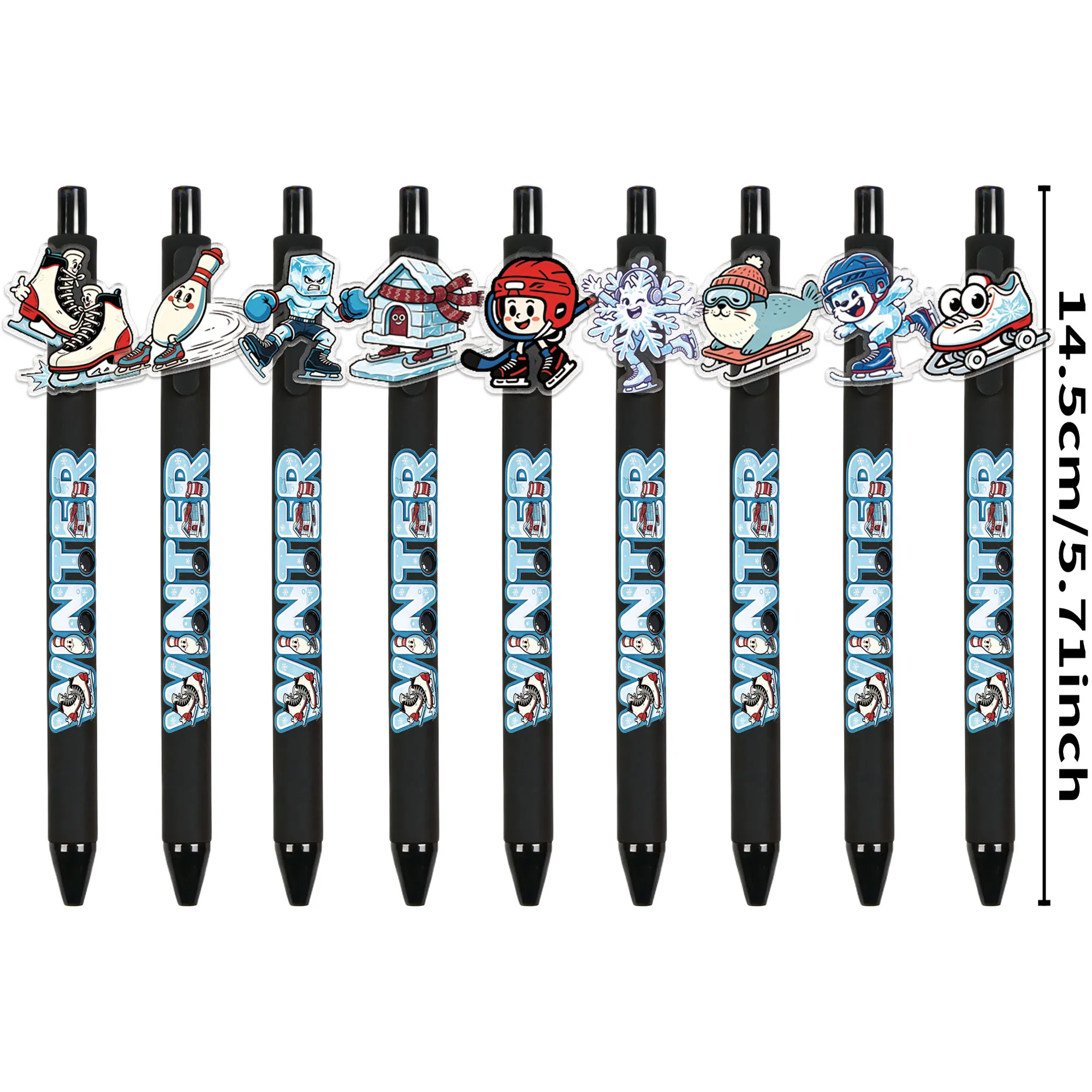 9PCS/18PCS skating shape ballpoint pen sports skating gift signature pen random pattern