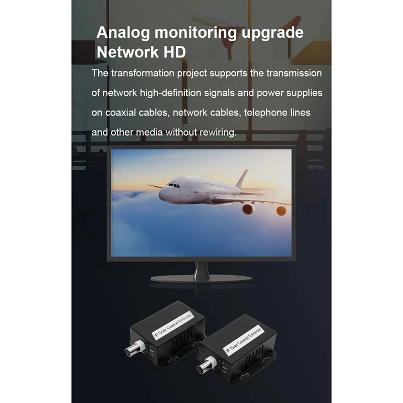 IP Network to Coaxial Extender Transfer From Net Cable Transmission to Coax Line 500M Ethernet Converter for CCTV-A09G