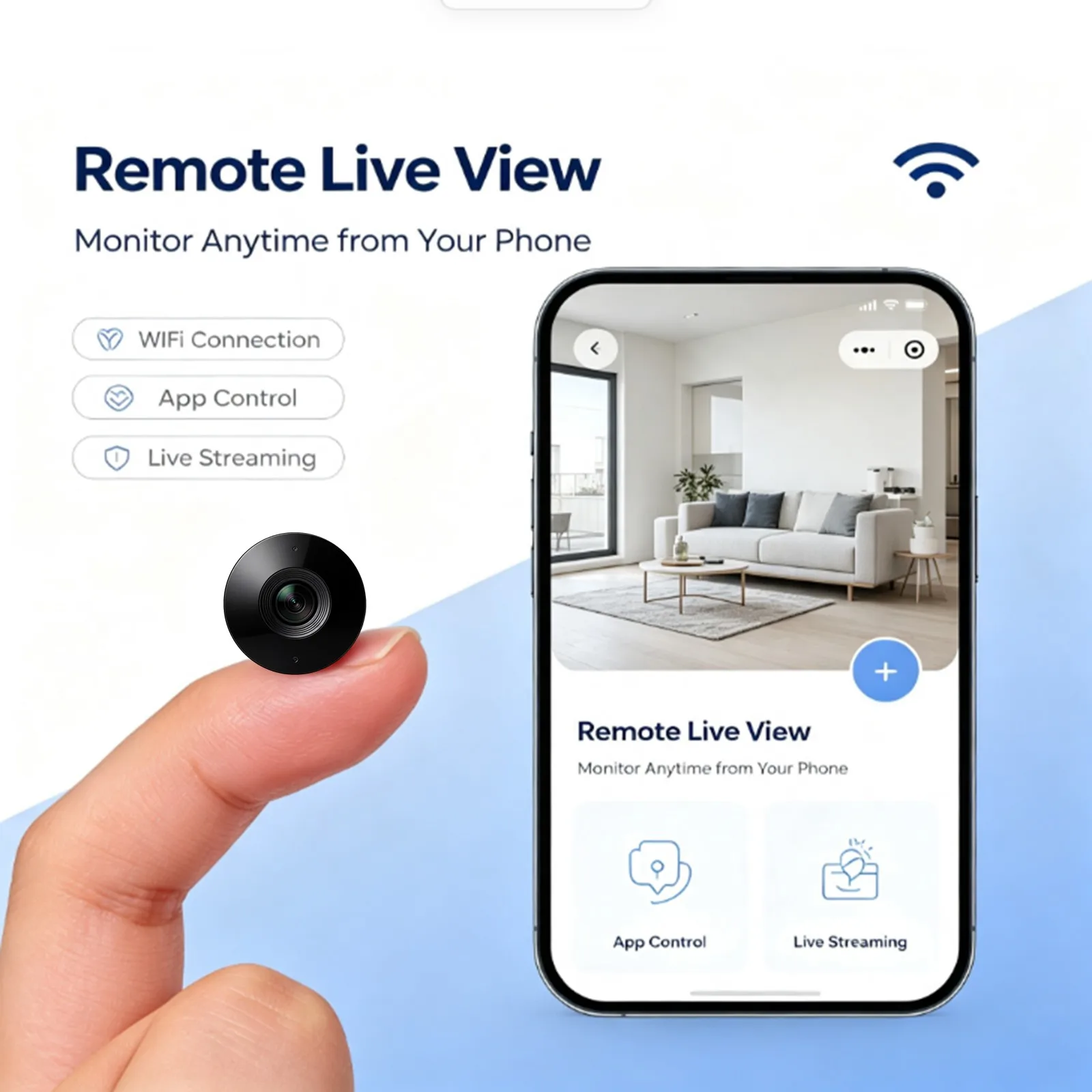 WQ2 Wireless Security Camera Outdoor Indoor 2‑Way Audio Motion Detection Night Vision Human Detection Alert Push Notification Remote View Surveillance Cam Real‑Time Recording Cloud SD Card Storage Home Office Shop Garage Monitoring Device