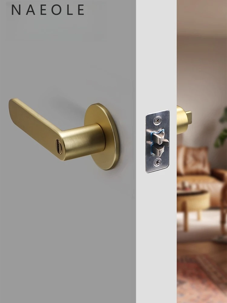 Cerradura de puerta interior; Cerradura de manija de tres barras para baño de hotel; Manija de cerradura minimalista de paso de dormitorio; Hardware general para uso doméstico.