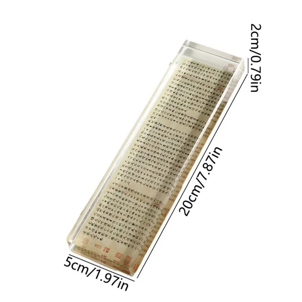 Heavy Enough Clear Crystal Paperweight Pressing Paper Flat Smooth Surface Chinese Calligraphy Paperweight Flat Bottom Rectangle