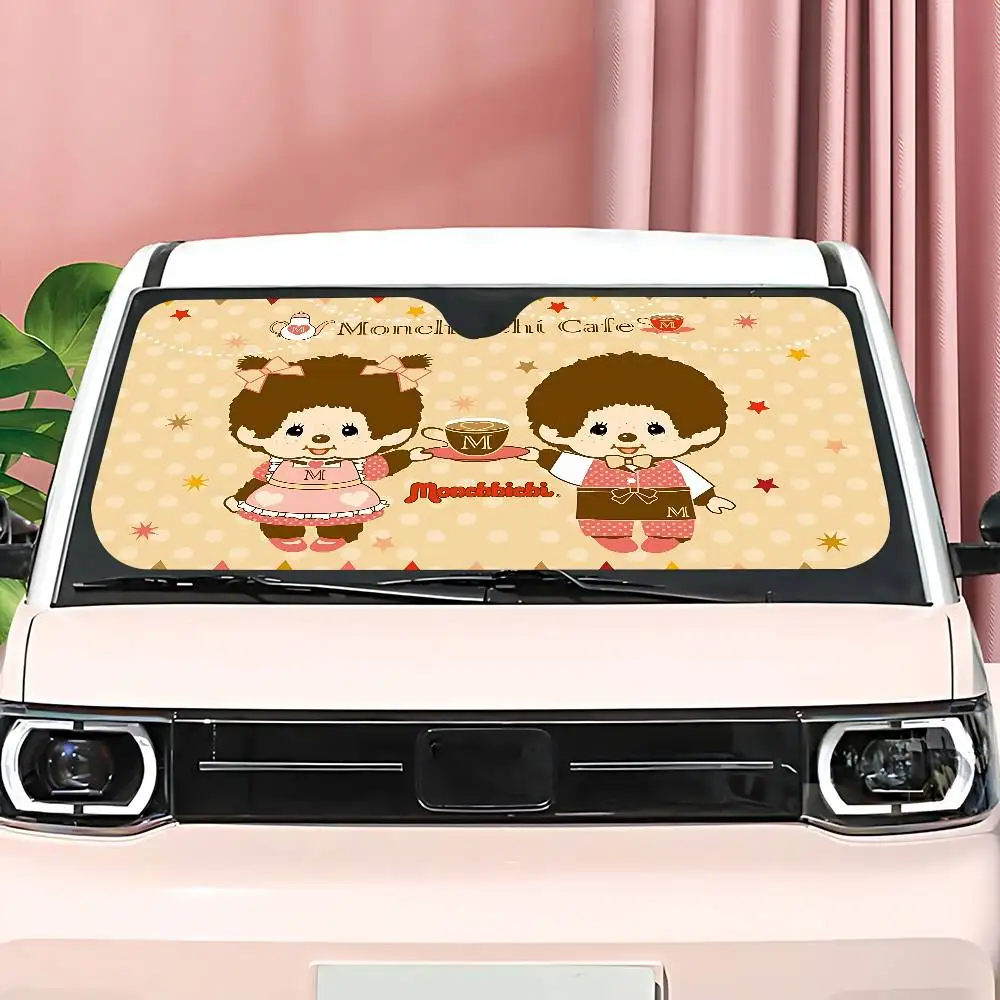 أنيمي M-Monchhichi-S زجاج سيارة الشمس الظل طوي سيارة الجبهة يغطي مظلة السيارة لملحقات السيارات كتل الأشعة فوق البنفسجية