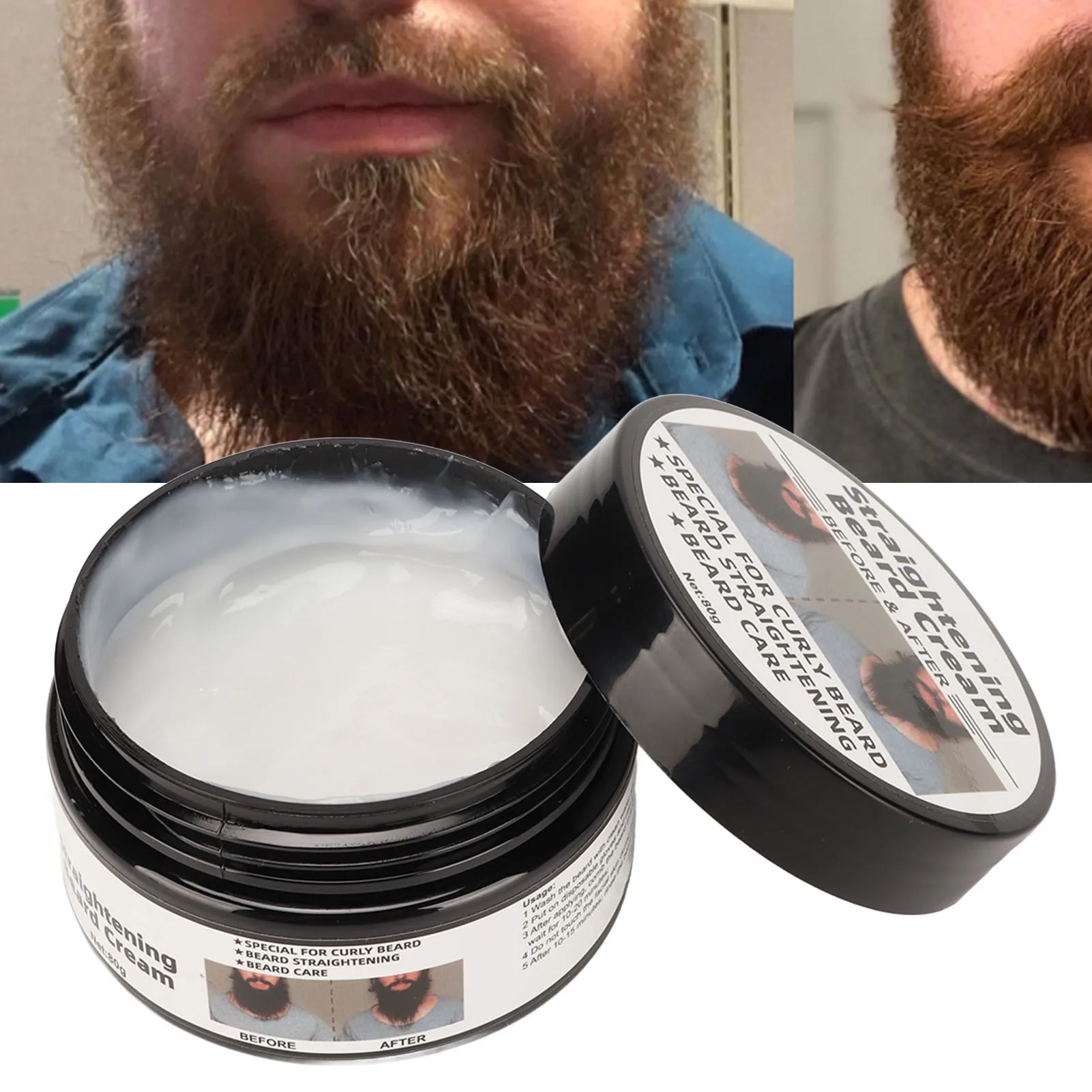 

Beard Conditioner Reducing Frizz Moisturizing Softening Straightening Beard Cream for Men 2.8oz Moisturizing Beard Conditioner