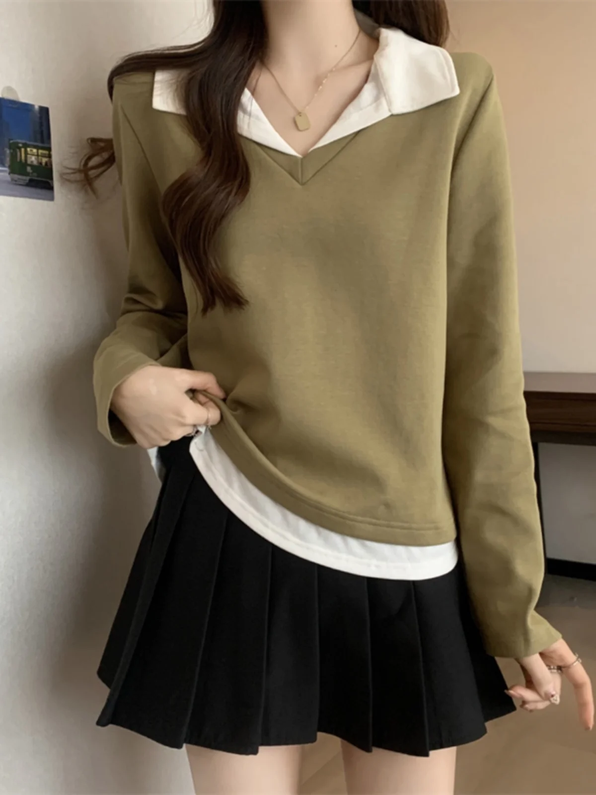 Slimming plus Size Women's  Neck T-Shirt Fashionable Spring Autumn Base Layer Shirt Cover Belly Creative Pattern Commute ...