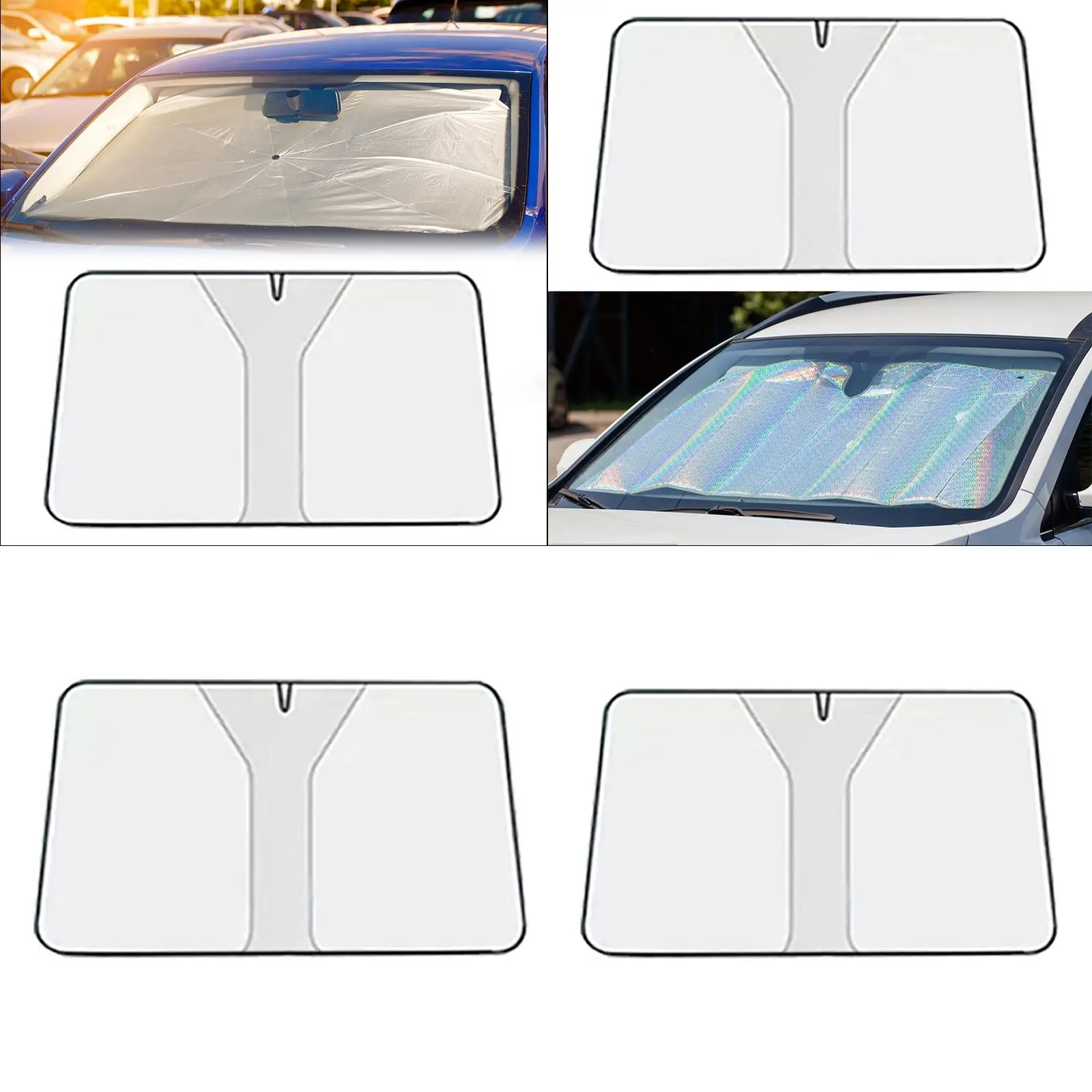 

Windshield Sun Shade Car Sunshades Easy Installation Sun Shade Cover Heat Shield Double Circle Windshield Cover Car Shade