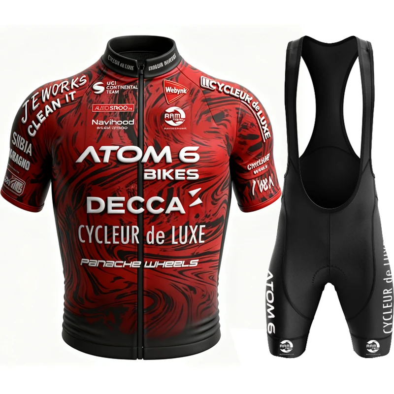 Cycling Sets Decca Continental Team Mens Clothes Men's Outfit Set Bib Jersey Shorts Bicycle Mtb 2026 Clothing Man Laser Cut Bike