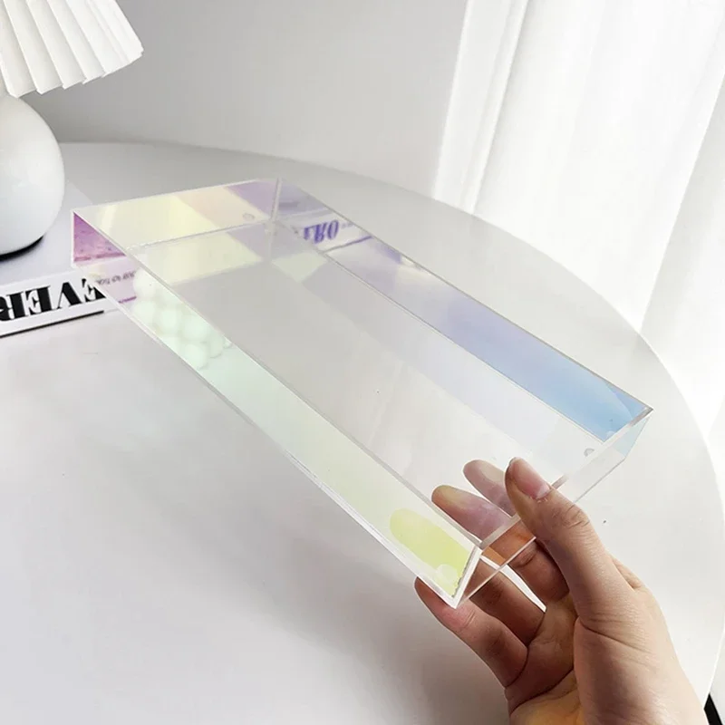 Acrylic Transparent Water Cup Tray Teacup Jewelry Storage Color Dessert Decorative Creative Simple vanity tray