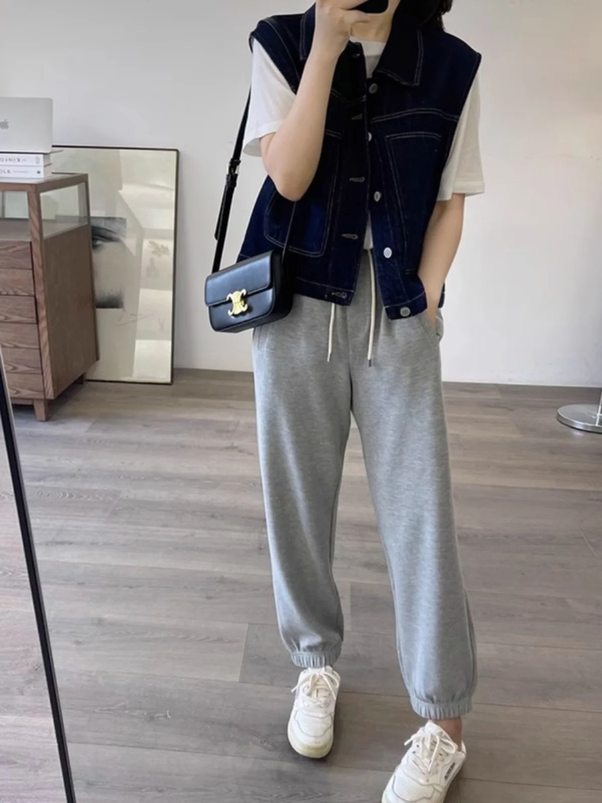 

Sli Ретро джинсовый тюре с талией, женский жилет, пальто, большой рабочая одежда с отложным воротником, оригинальный цвет