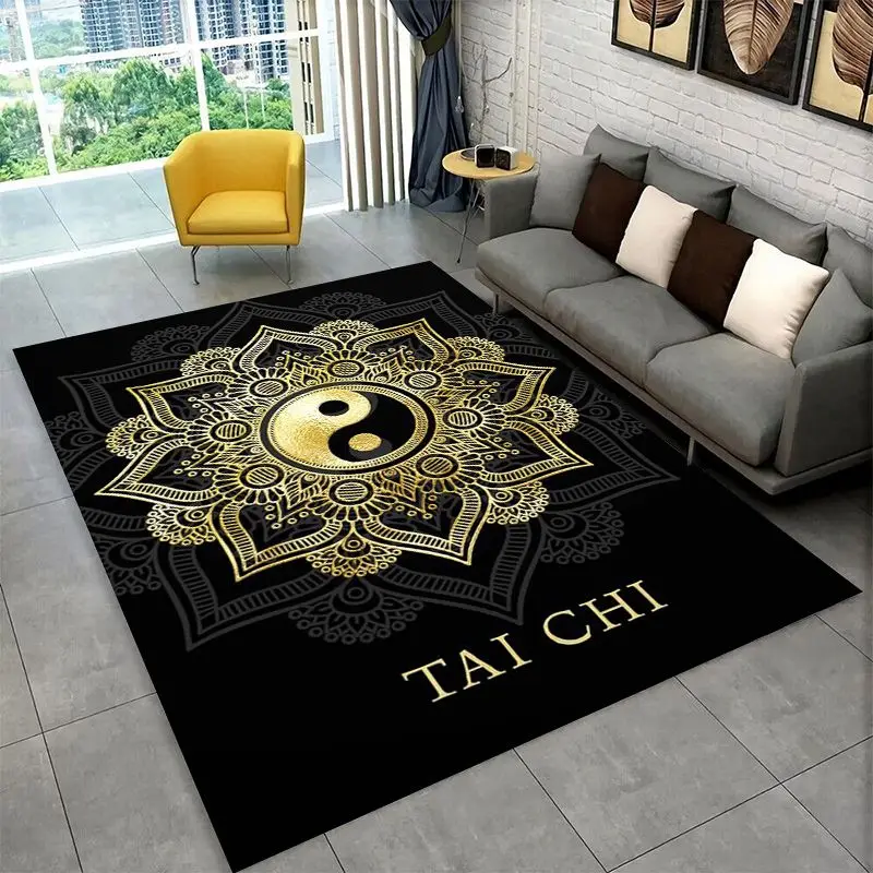 Meditation Yin Yang Tai Chi Bagua Yoga Large Area Rug Non-slip Carpet for Bedroom Living Room Sofa Doormat Home Decor Floor Mat
