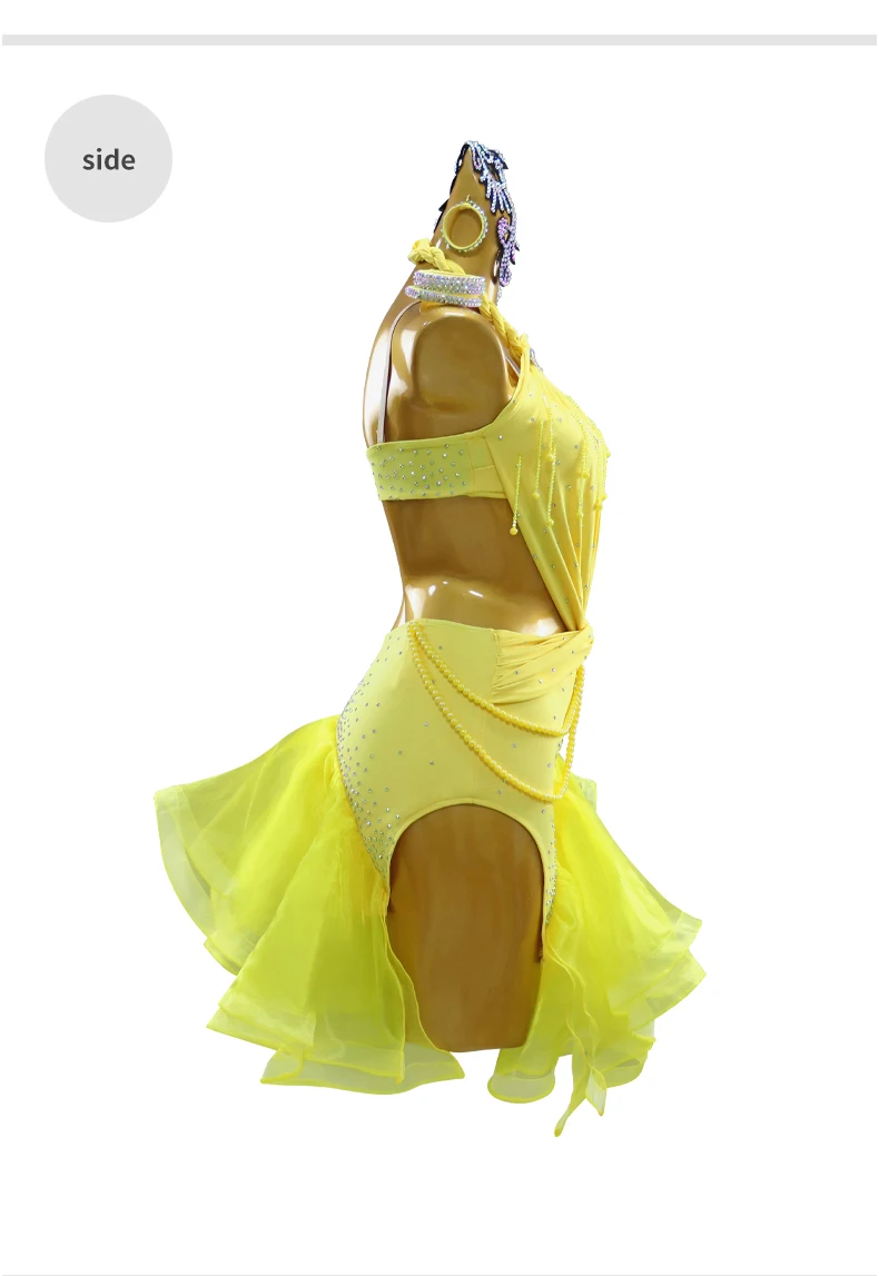 Damen-Ballroom-Tanzwettbewerbskleider, Abendbühnenkleidung, lateinamerikanische Trainingskostüme, Mädchen-Sporttanzbekleidung, eleganter Partyanzug – Detail 9