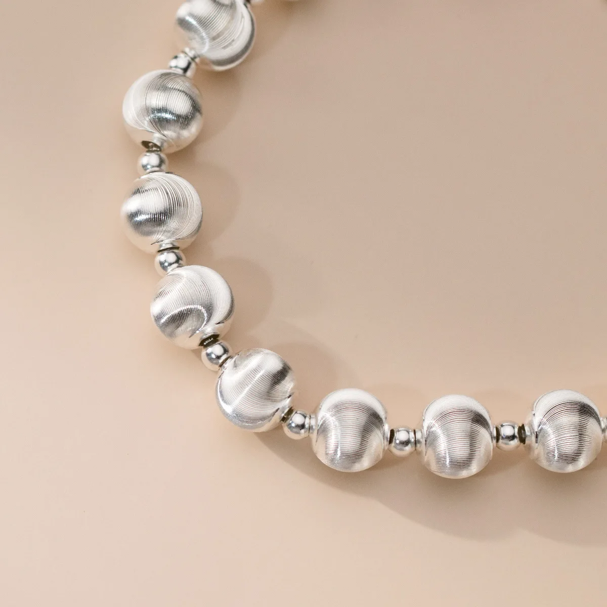 La Monada 16+5cm Simple Silver Bead Bracelets For Women Silver 925 Geometric Bead Chain Sterling 925 Silver Women\'s Bracelet