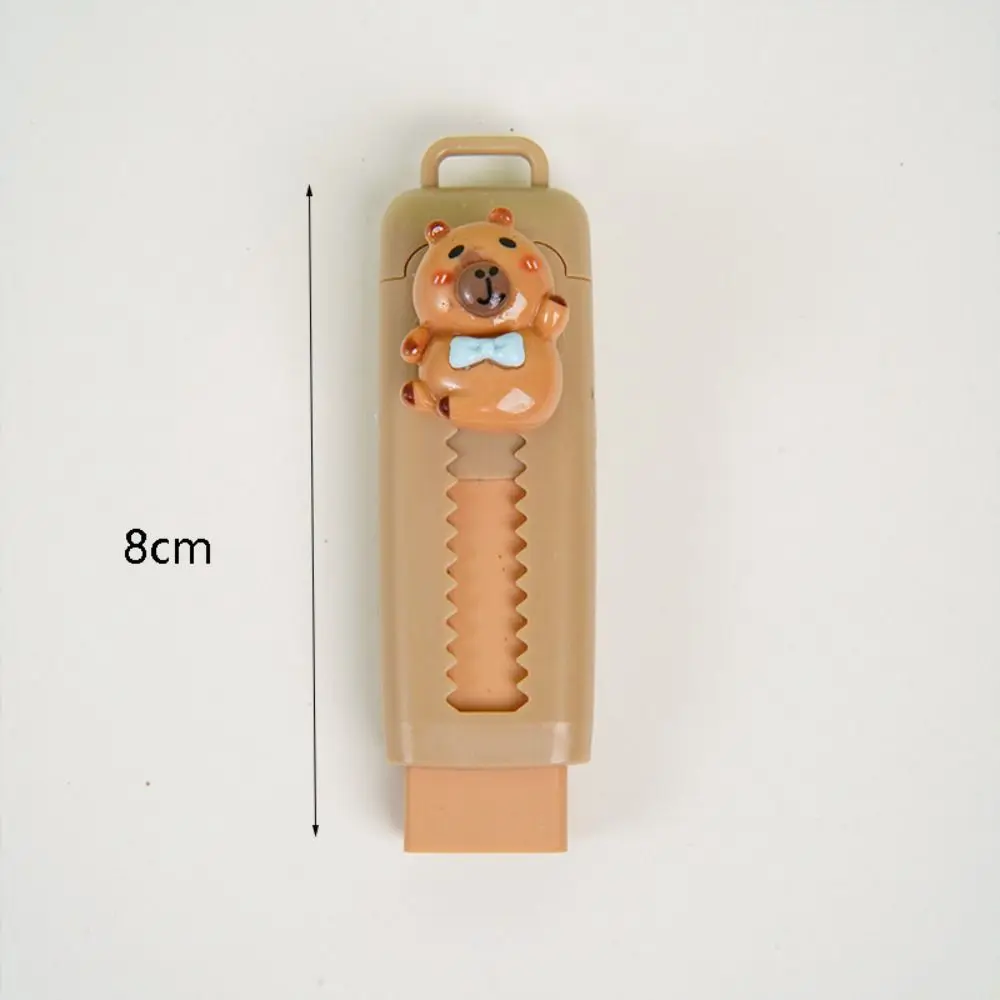 Capivara Push Pull Eraser, Bonito Suprimentos Escolares 4B Macio, Mess Livre Esboço Estacionário para Estudante, 1Pc