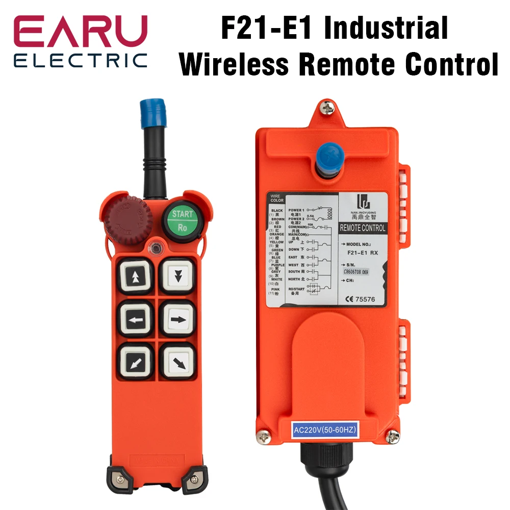 Industrial Remote Controller Switches  Hoist Crane Control Lift Crane 1 Transmitter + 1 Receiver F21-E1 Arrow 220V 12V 24V 380V