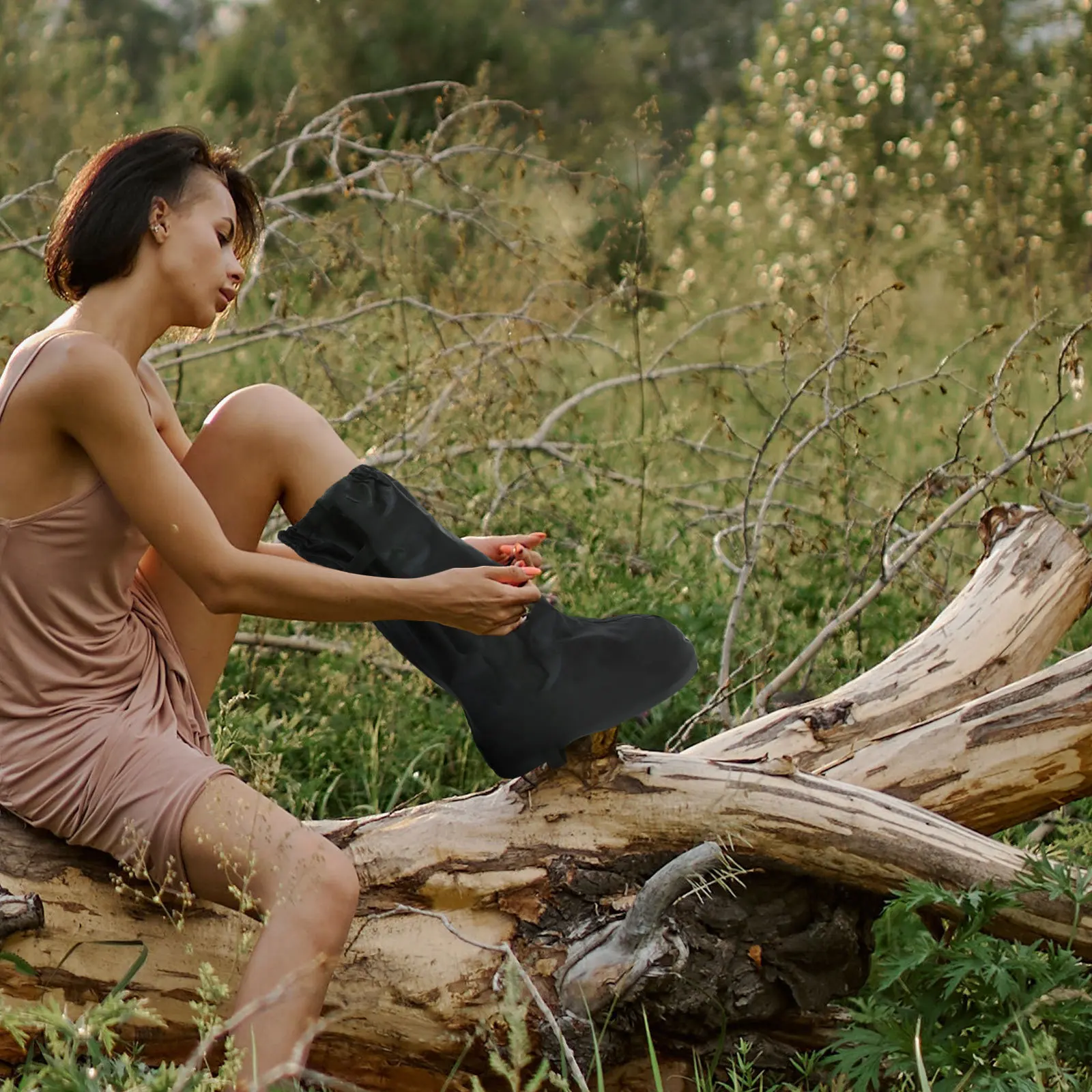 

Водонепроницаемый чехол для обуви из ткани Оксфорд, черный Xxl, чехол для высоких зимних дождевых ботинок, светоотражающий дизайн безопасности для мужчин и женщин, путешествия, езда