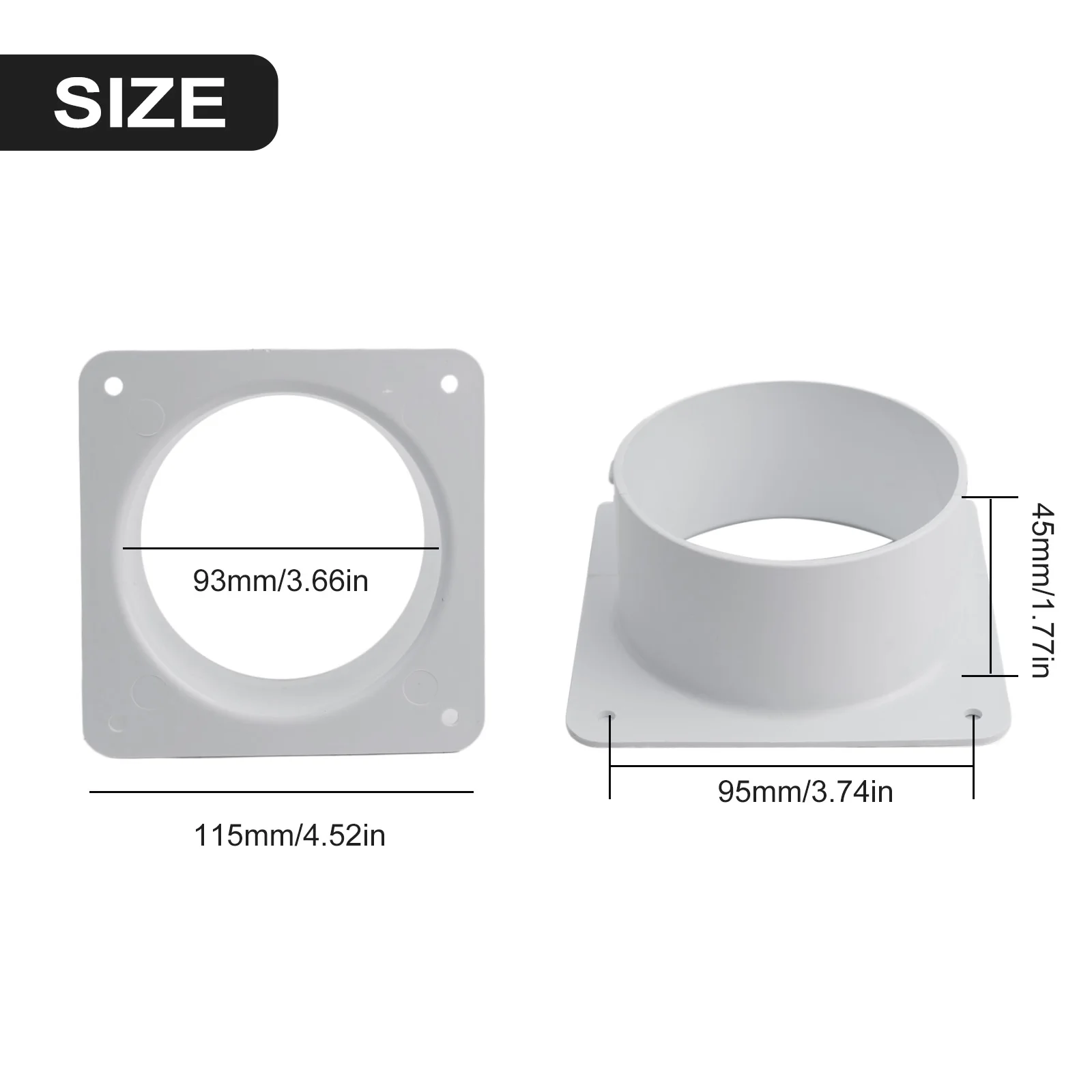 Air Ventilation Pipe Connector Plastic Flange Designed for Secure and Stable Connection of Various Air Duct Pipes