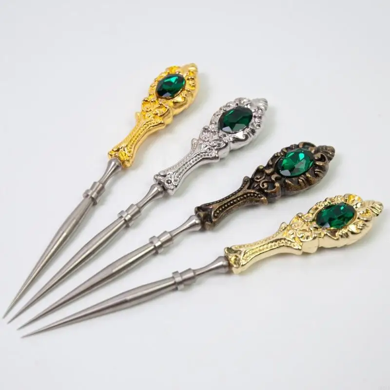 خرامة خياطة فولاذية بمقبض مريح أداة خياطة جلدية للحرف الجلدية #5