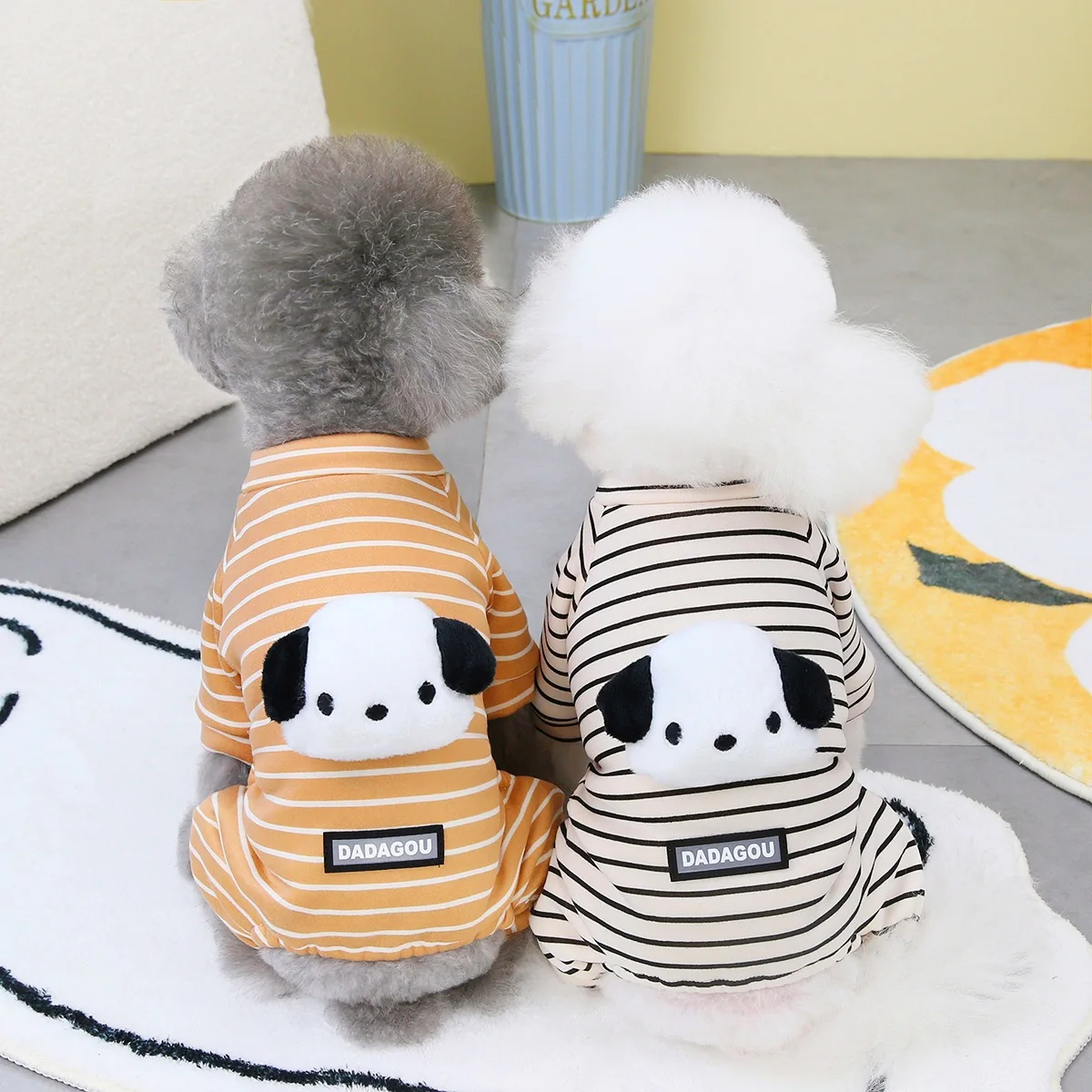 Pet Striped Four Legged Pants Clothes Autumn Winter Puppy Clothing Pet Supplies Cat Clothing Puppy Bags Home Clothes Dog Pajamas