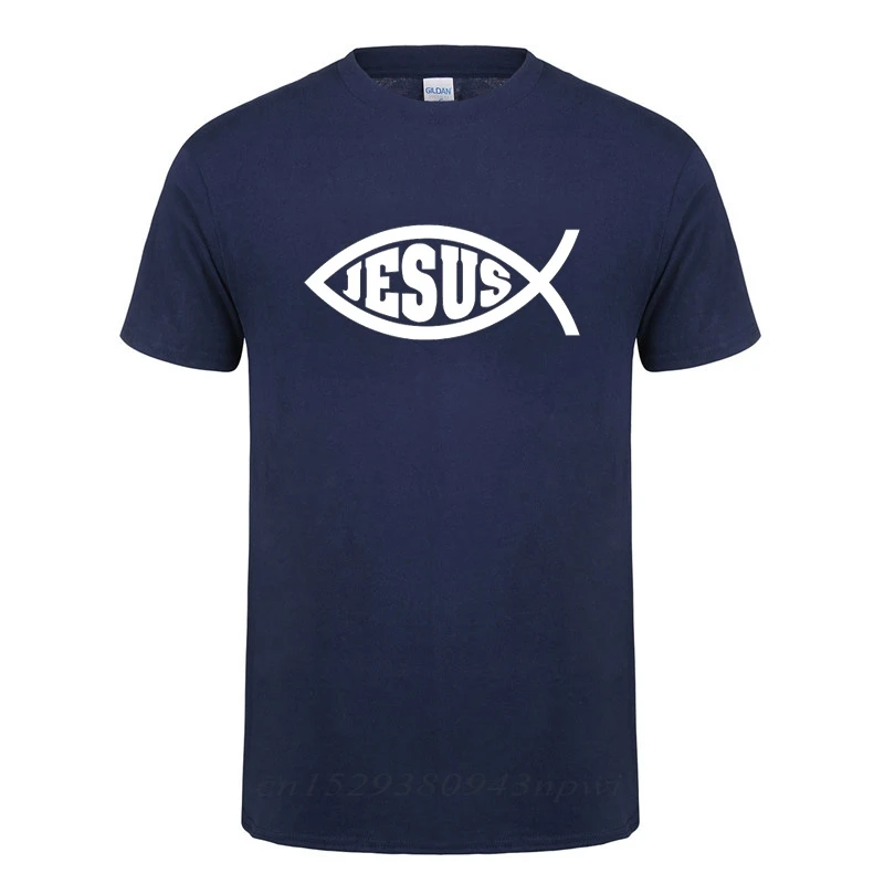 

Jesus Fish Christ Printing T-Shirt For Man Woman Christian Jesus Faith Inspirational Fashion Brand T Shirts T-shirt Men Clothing