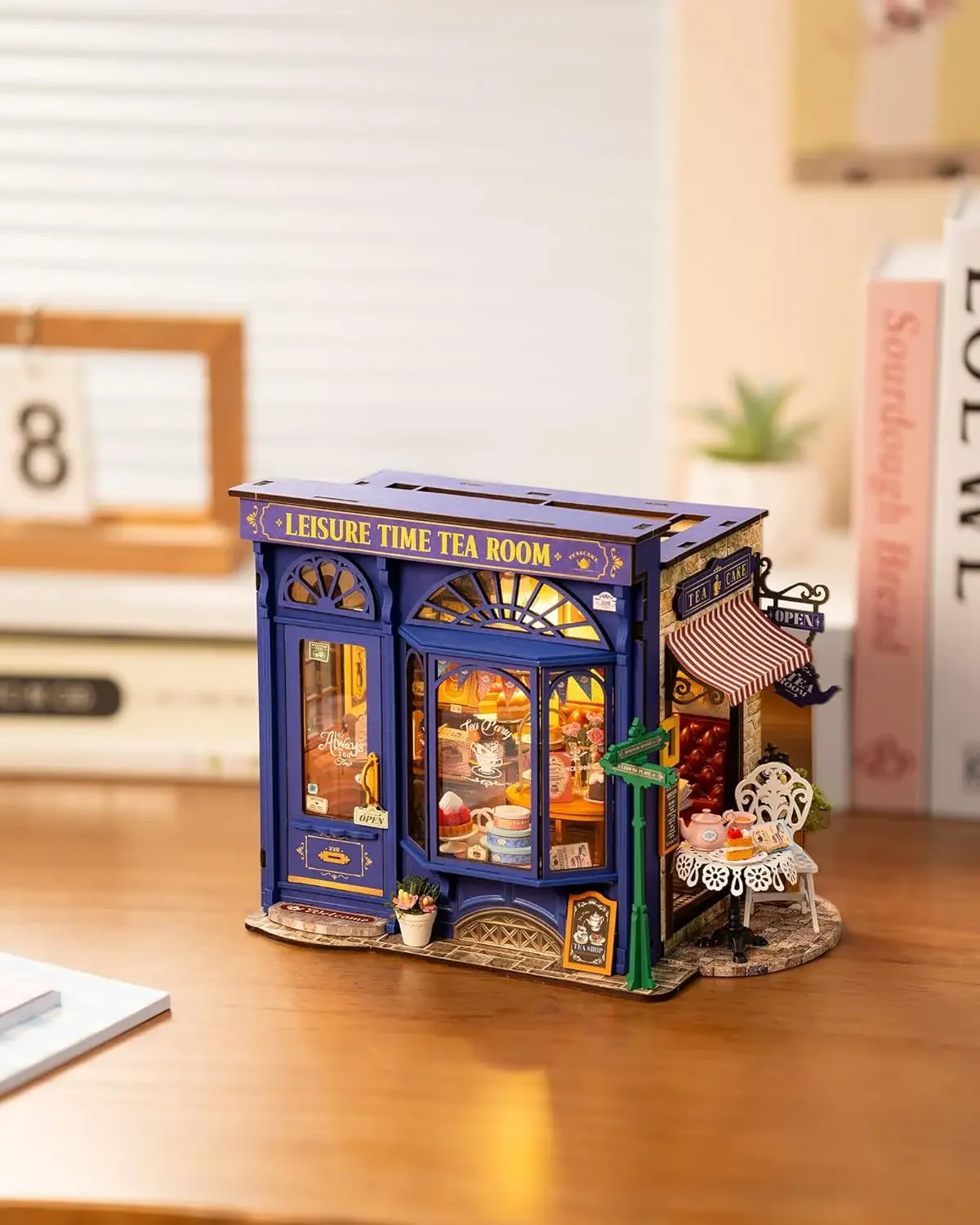 레저 타임 티룸 DIY 미니어처 인형집 키트 공예 취미 여성 어린이를 위한 놀라운 선물