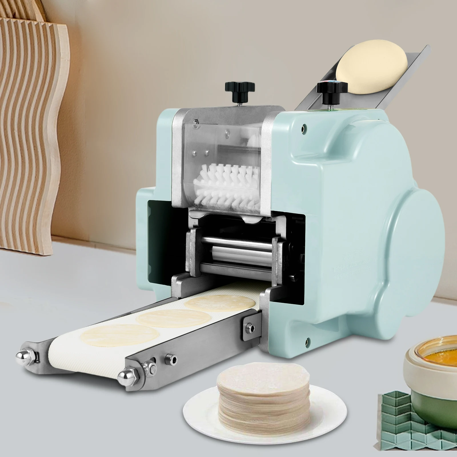 140W Dumpling Skin Machine 110V, Commercial Dumpling Wrapper Maker, For Home Restaurant Noodle Shop, US Plug