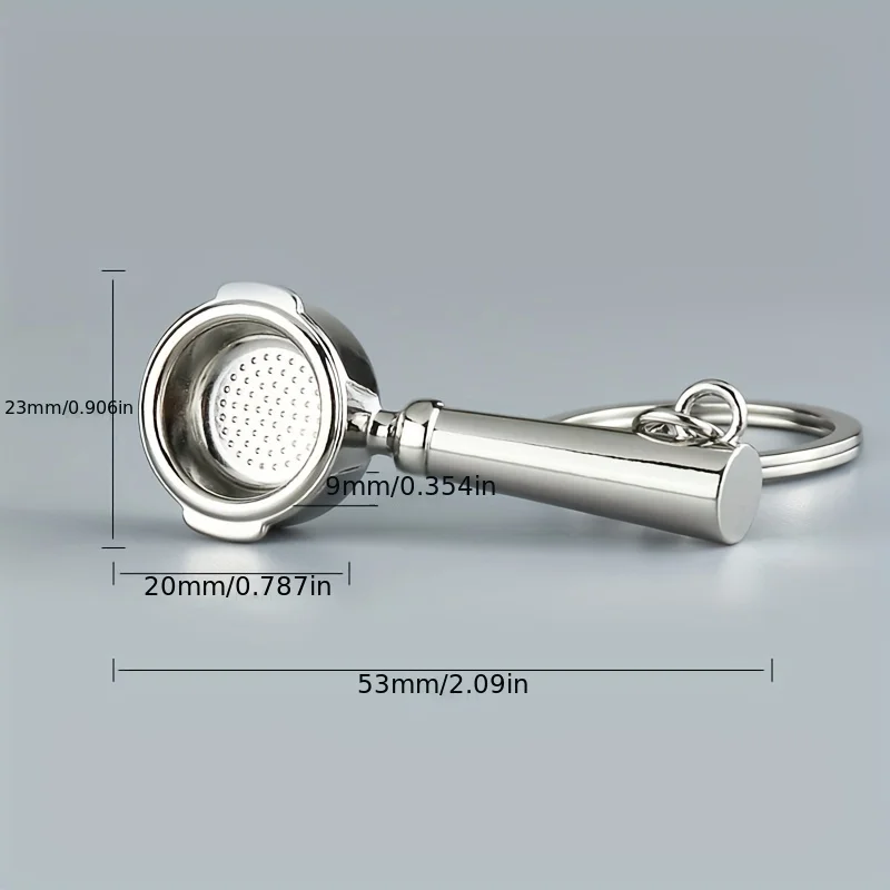 قطعة واحدة من سلسلة المفاتيح المصنوعة من سبيكة القهوة الأنيقة - حقيبة مثالية أو محفظة أو تزيين مفتاح السيارة لمحبي القهوة