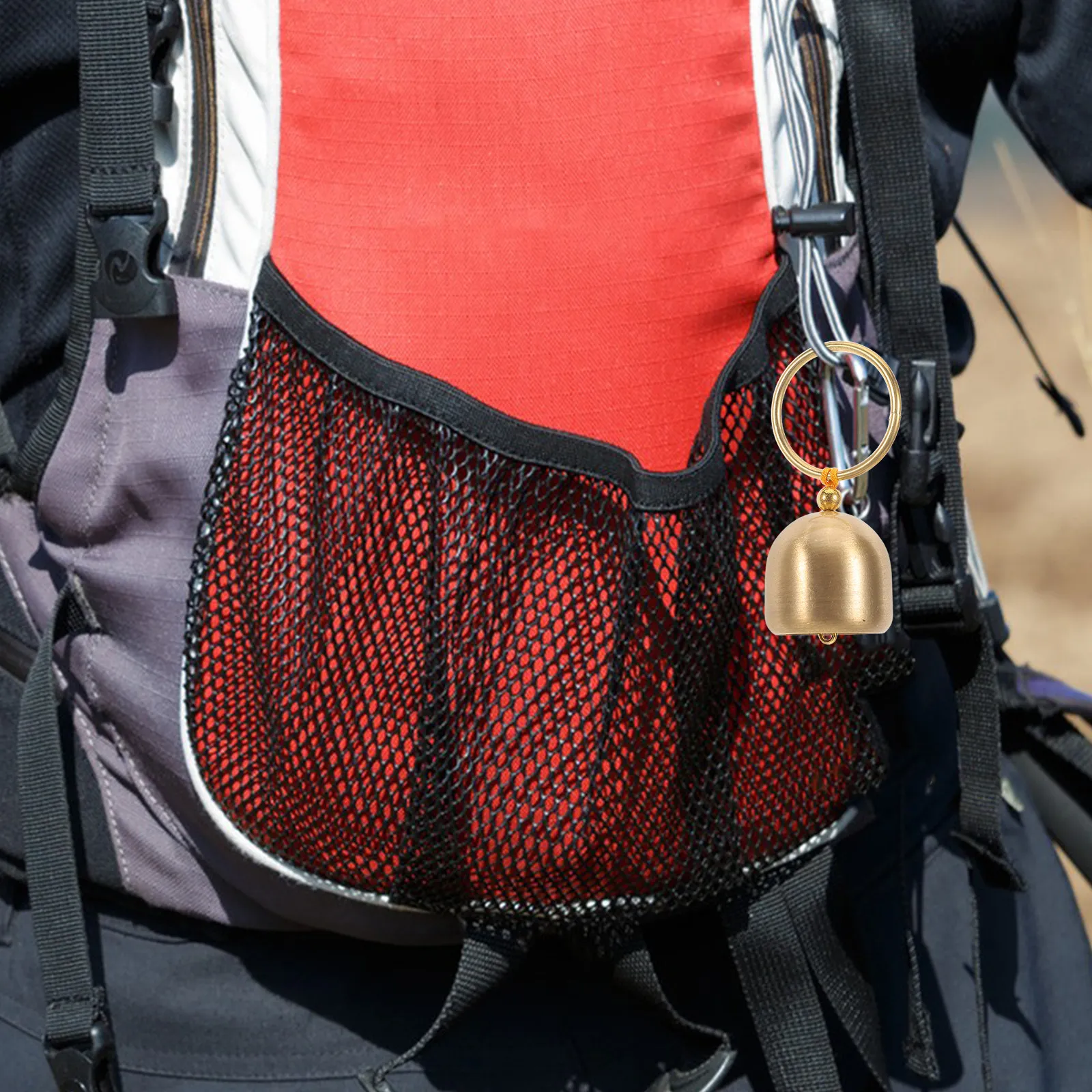 Brass Bell for Outdoor Adventures Hiking Backpack Camping Picnic Keychain Hanging Bell Wind Chime Decoration Small