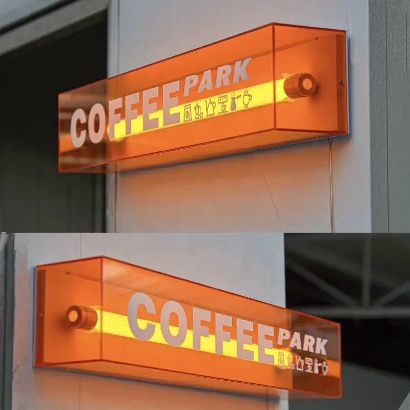 Panneau de signalisation de boîte à lumière LED carrée acrylique colorée INS, logo personnalisé pour l'affichage de cati ons lumineux publicitaires