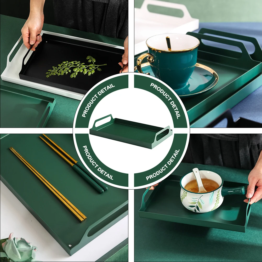 

Metal Rectangular Iron Serving Metal Rectangular Tray Platters H Food Plate Snack Buffet Party Wedding Storage Home