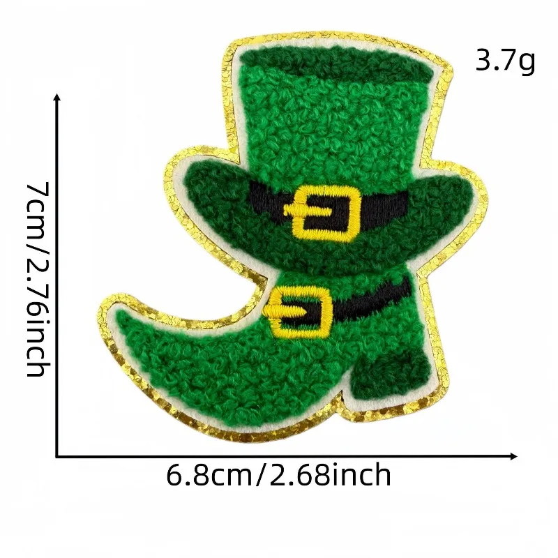 St. Patrick's Day Iron on Embroidery Patch Irish Festival Cartoon Sewing Patches Stickers DIY Clothes Jeans T-shirt Hat Bags