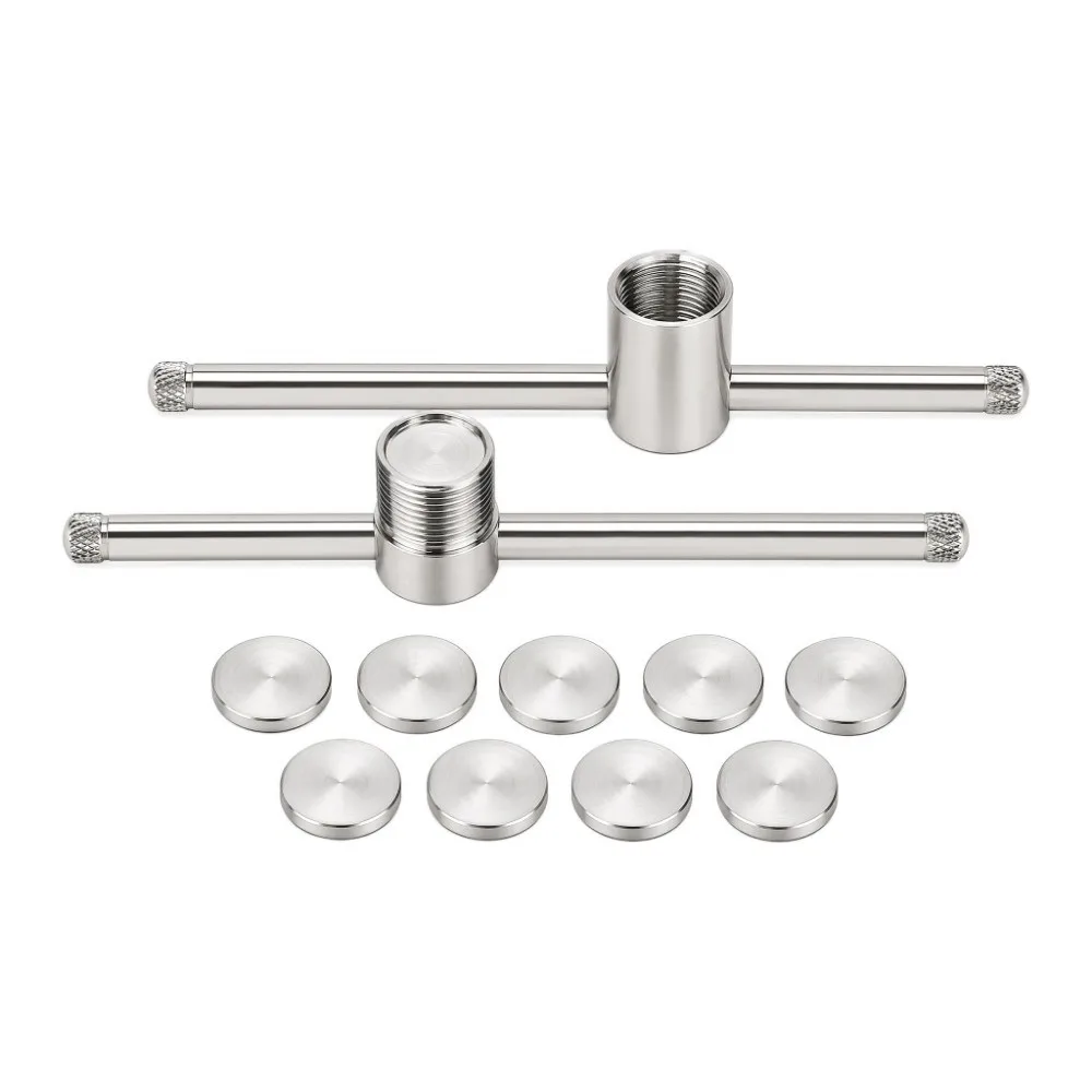 11PCS Stainless Steel Billiard Cue Tip Shaper Threaded Tip Compressor Design Snooker Stick Tip Compressor 10mm to 14mm