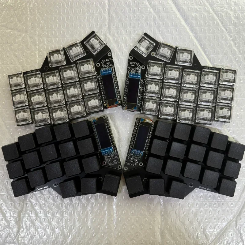 MiFuny Corne Crkbd Split Teclado Mecânico Personalizado HotSwap 3x5 ZMJ Bluetooth Kaih ChocV1 Teclado Mecânico de modo duplo de eixo baixo