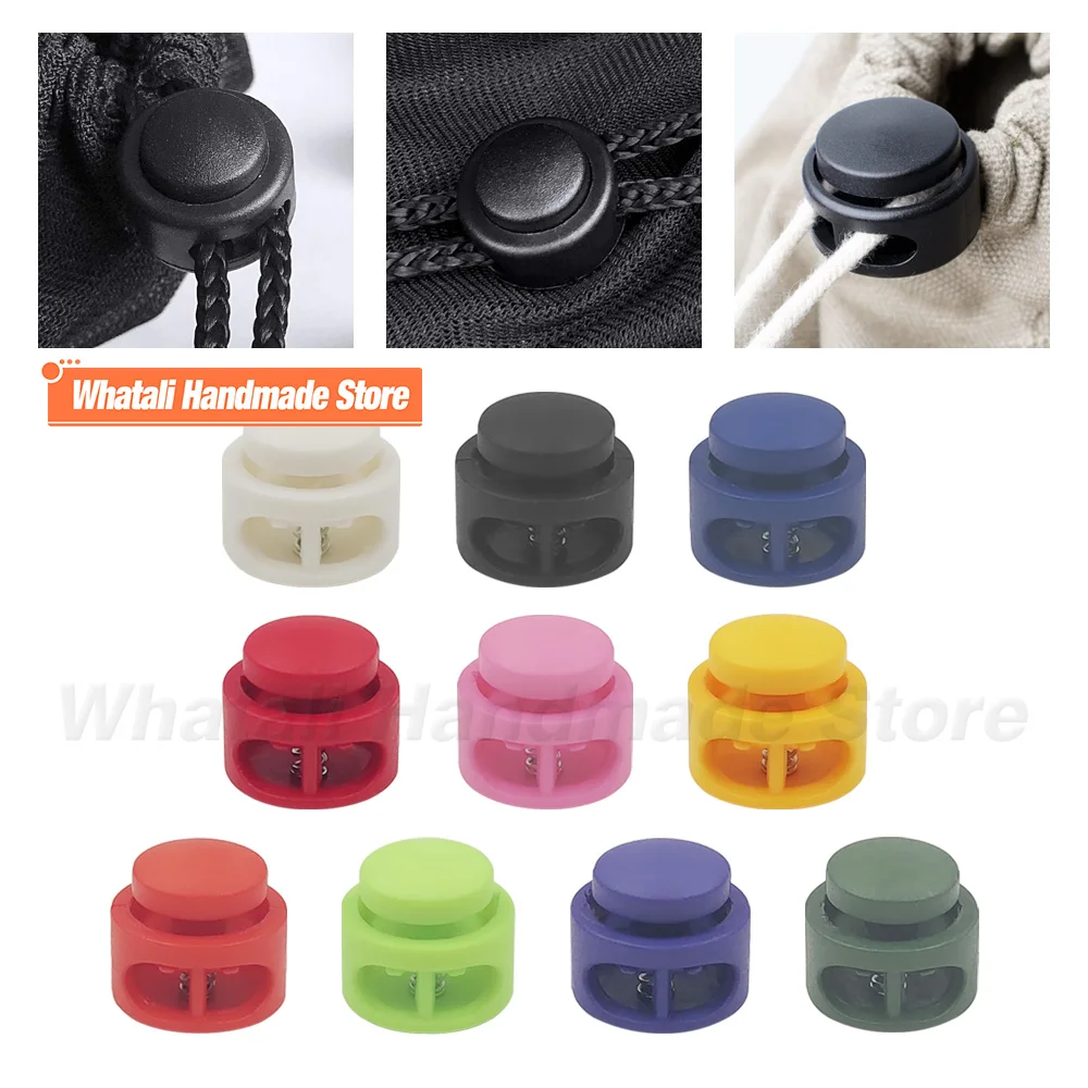 10pcs Plastic Spring Cord Lock Clamp Toggle Clip Stopper Toggle Clip Rope Clamp Buckle For Drawstring Bag Hat Clothes Shoelace