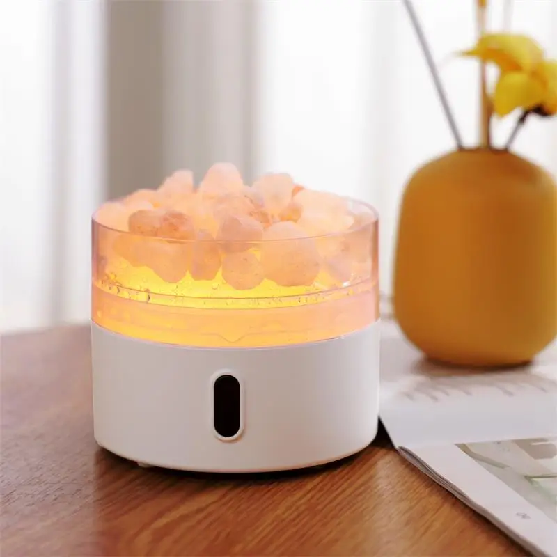 

Hogar Salt Stone Humidifier Salt Lamp Diffuser Steam Water Ultrasonic Cold Mist USB Desktop Mineral Salt Aromatherapy Machine Ni
