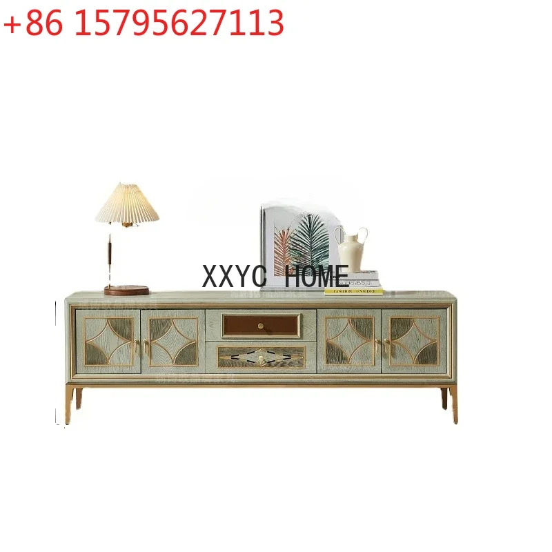 

Американский телевизионный шкаф в стиле лайт-люкс, комбинированный, из массива дерева, для гостиной, для дома