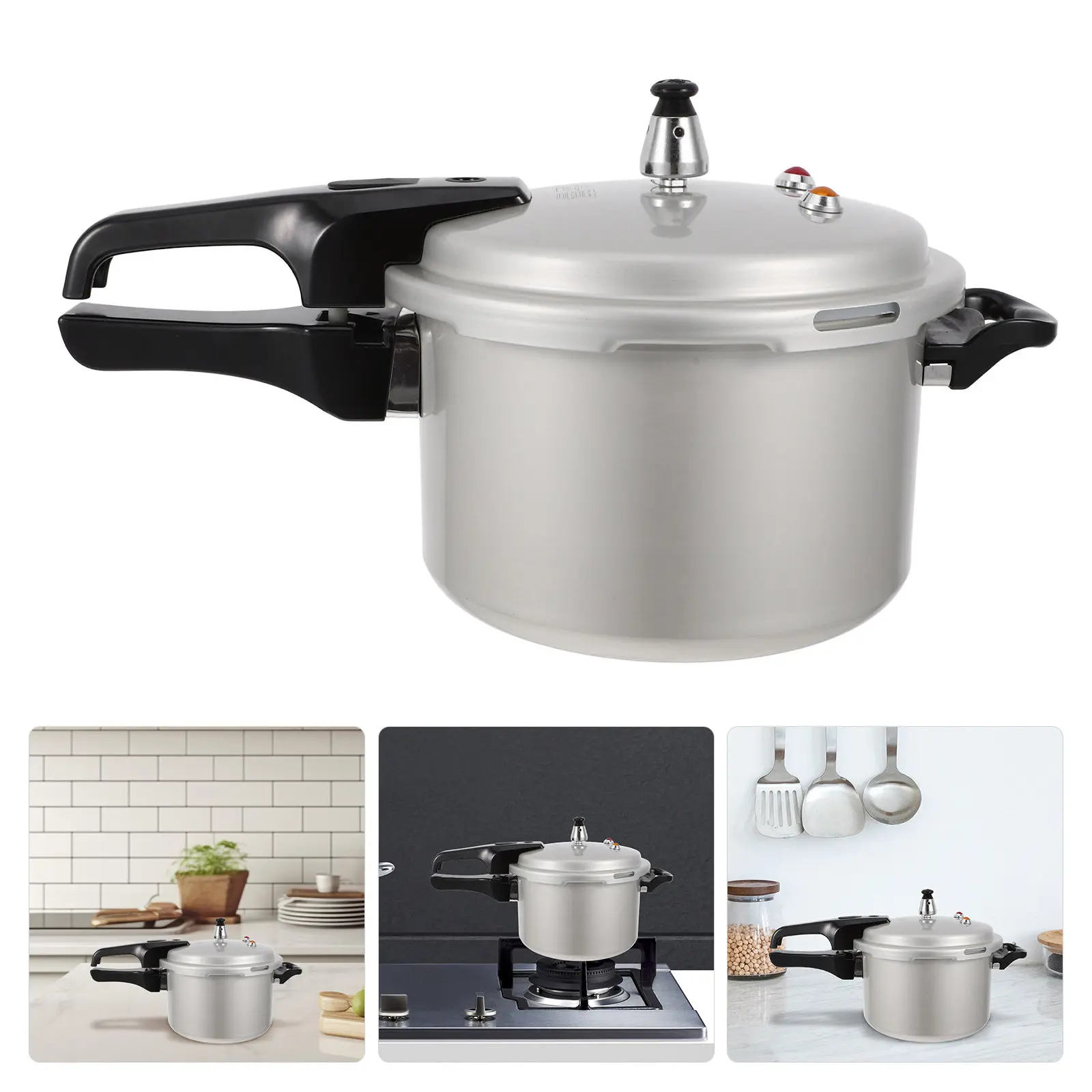Aluminum Pressure Cooker Household High Pressure Pot for Cooking Steaming Braising Stove Top Kitchen Cooker