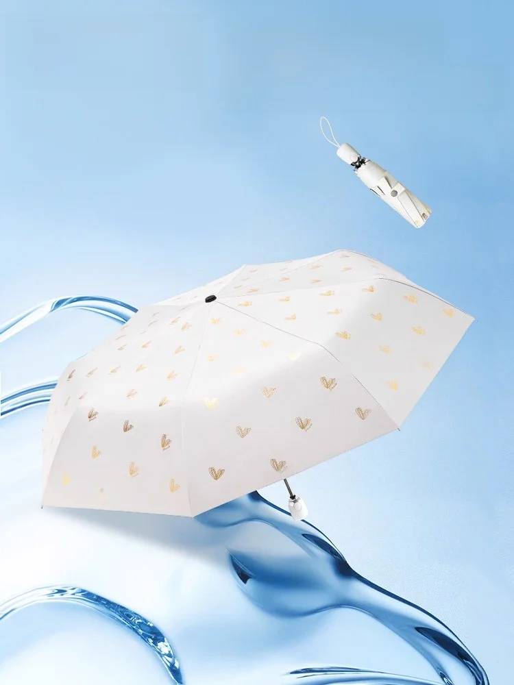 

Прочный зонт от солнца и дождя для женщин, двойного назначения, с защитой от УФ-излучения, черное покрытие, модный зонт из алюминиевого сплава