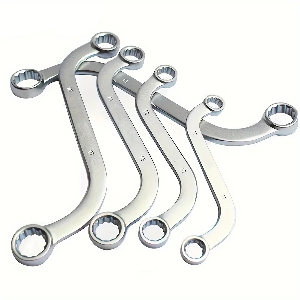 5Pcs S Type 10-19mm 12-Point Box Ends Double-Headed Special-Shaped Fastening Wrench Car Repair Tool S-Shaped Spanner Hardware